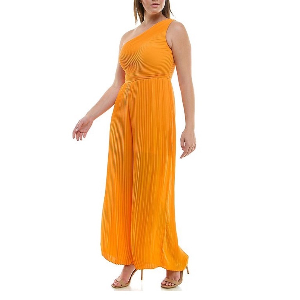Nicole Miller Orange One-Shoulder Jumpsuit